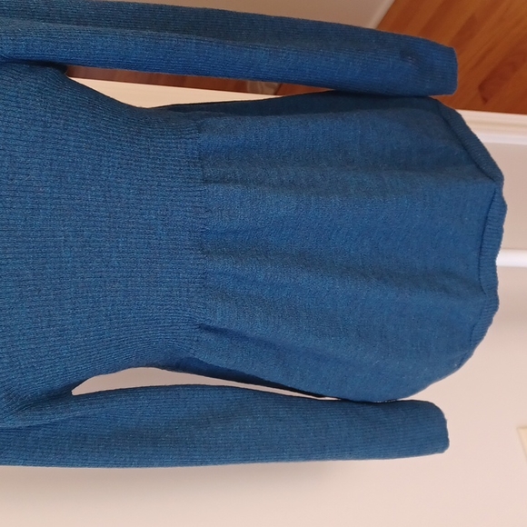 Eileen Fisher Teal Blue Peplum Cardigan Women's S - Picture 10 of 16